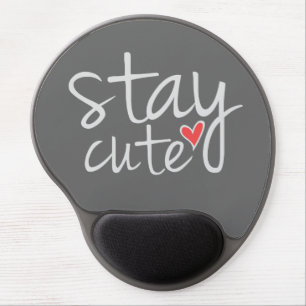Stay Cute Gel Mousepad, Gray Mouse Pad