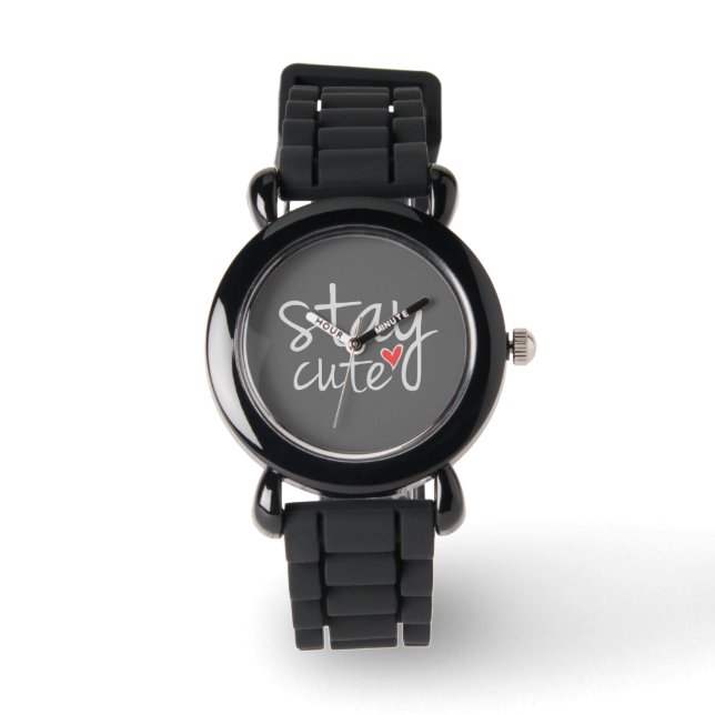 Stay Cute Watch, Gray Watch (Front)