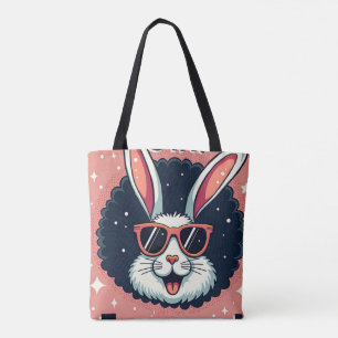 Stay Egg-cited!: Retro Easter Bunny Vibes Tote Bag