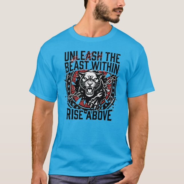 Stay Fierce Panther Motivational Unleash The Beast T-Shirt (Front)