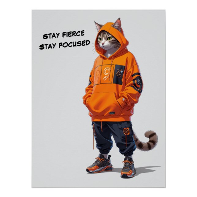 Stay Fierce, Stay Focused - Customizable Poster (Front)