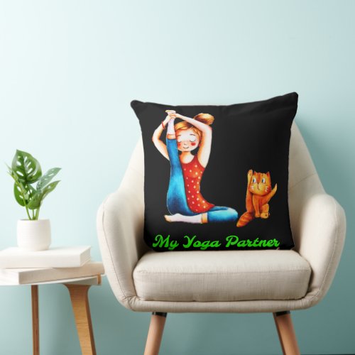 Stay Fit with Yoga Throw Pillow
