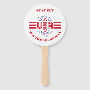 Stay fly it's the 4th of July Hand Fan