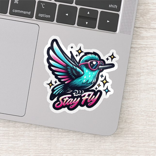 Stay Fly Motivational Hummingbird Sticker (Detail)