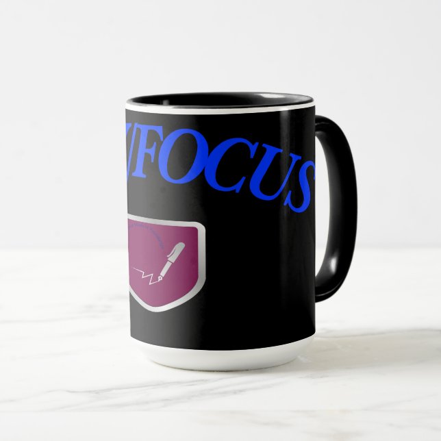 "Stay/Focus" mug by Life Time Student Foundation (Front Right)