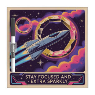 Stay Focused And Extra Sparkly Dry Erase Board