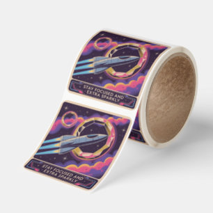 Stay Focused And Extra Sparkly Square Sticker