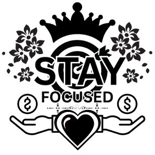 Stay Focused – Motivational Crown & Heart Graphic T-Shirt