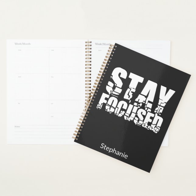 Stay Focused | Motivational Phrase with White Text Planner (Display)