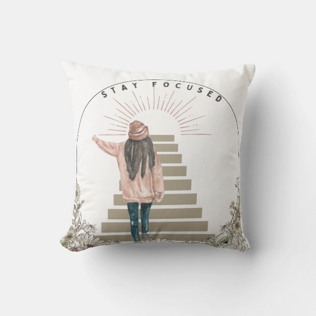Stay Focused Throw Pillow (Front)