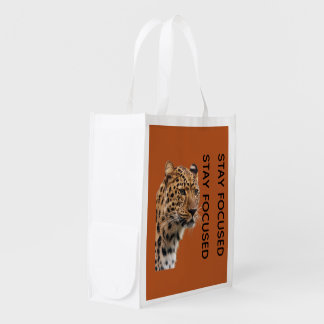 Stay Focused Tiger Motivational Tote Bag