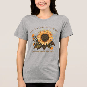 "Stay for the Sunflowers" Suicide Prevention Tri-Blend Shirt