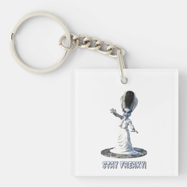 Stay Freaky! Bride of Frankenstein Keychain (Front)