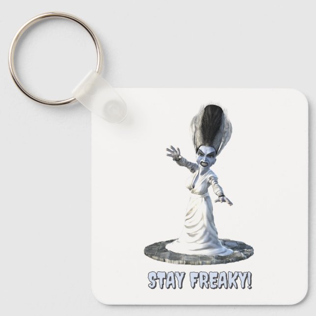 Stay Freaky! Bride of Frankenstein Keychain (Front)