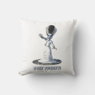 Stay Freaky! Bride of Frankenstein Throw Pillow