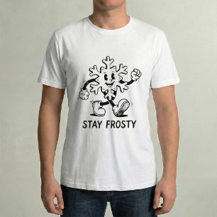 Stay Frosty Retro Snowflake Rubber Hose Cartoon T-Shirt