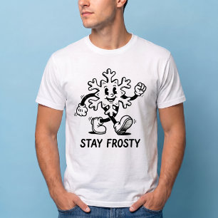 Stay Frosty Retro Snowflake Rubber Hose Cartoon T-Shirt
