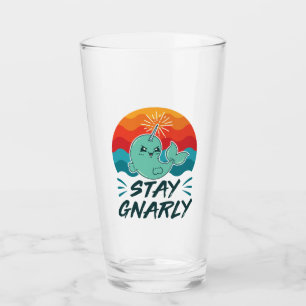 Stay Gnarly Cute Narwhal Narwhals Lover Glass