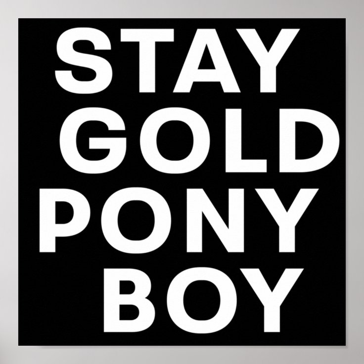 STAY GOLD PONY BOY POSTER | Zazzle