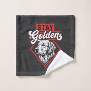 Stay Golden Golden Retriever Dog Bath Towel Set