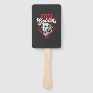 Stay Golden Golden Retriever Dog Hand Fan