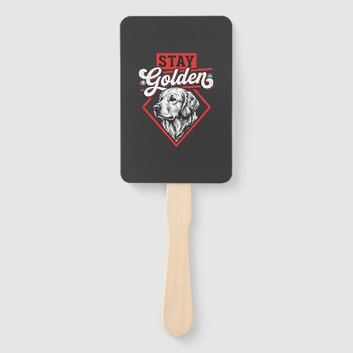 Stay Golden Golden Retriever Dog Hand Fan