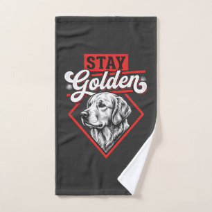 Stay Golden Golden Retriever Dog Hand Towel