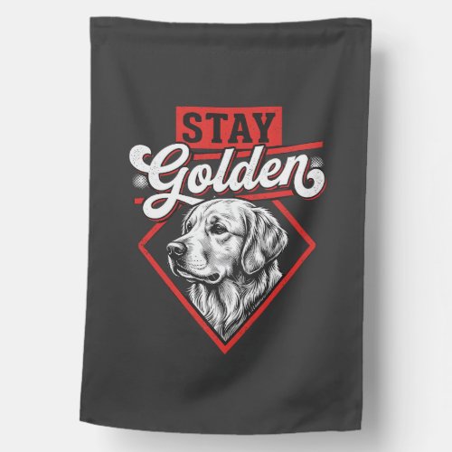 Stay Golden Golden Retriever Dog House Flag