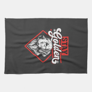 Stay Golden Golden Retriever Dog Kitchen Towel