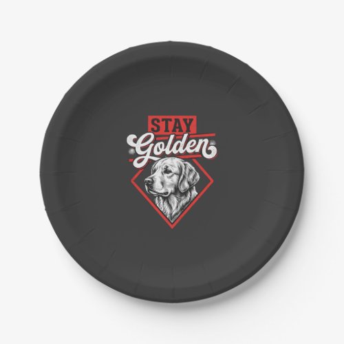 Stay Golden Golden Retriever Dog Paper Plates