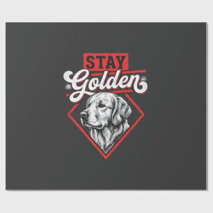 Stay Golden Golden Retriever Dog Wrapping Paper