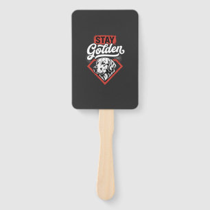 Stay Golden Golden Retriever Retro Dog Hand Fan