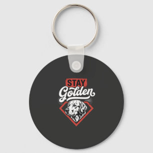 Stay Golden Golden Retriever Retro Dog Keychain