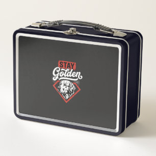Stay Golden Golden Retriever Retro Dog Metal Lunch Box