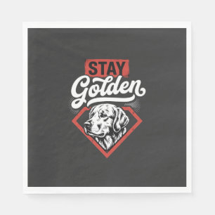 Stay Golden Golden Retriever Retro Dog Napkins