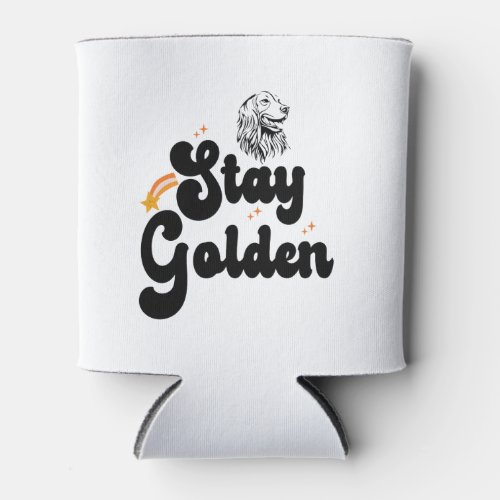Stay Golden Groovy Retriever Dog Animal Pet Lover Can Cooler