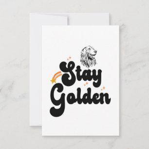 Stay Golden Groovy Retriever Dog Animal Pet Lover Thank You Card