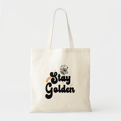 Stay Golden Groovy Retriever Dog Animal Pet Lover Tote Bag