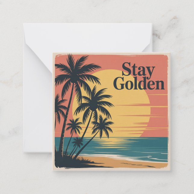 Stay Golden Note Card (Front)