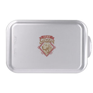 Stay Golden Retriever Dog Red Diamond_1 Cake Pan