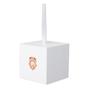 Stay Golden Retriever Dog Red Diamond_1 Cube Ornament