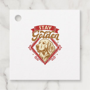 Stay Golden Retriever Dog Red Diamond_1 Favor Tags