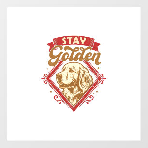 Stay Golden Retriever Dog Red Diamond_1 Floor Decals