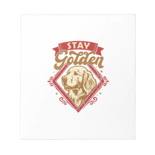 Stay Golden Retriever Dog Red Diamond_1 Notepad