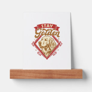 Stay Golden Retriever Dog Red Diamond_1 Picture Ledge