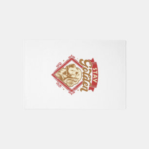 Stay Golden Retriever Dog Red Diamond_1 Rug