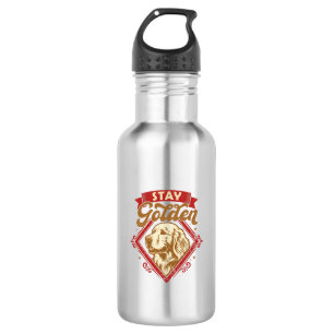 Stay Golden Retriever Dog Red Diamond_1 Stainless Steel Water Bottle