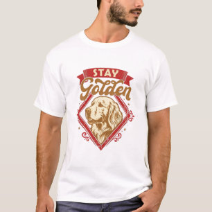 Stay Golden Retriever Dog Red Diamond_1 T-Shirt