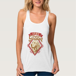 Stay Golden Retriever Dog Red Diamond_1 Tank Top