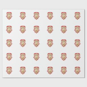 Stay Golden Retriever Dog Red Diamond_1 Wrapping Paper